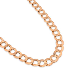 10k Rose Gold Solid Flat Cuban Chain 2MM to 15.8MM Necklace 2.3gms to 196gms All Sizes Available