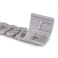 925 Sterling Silver 3.625CTW Natural Diamond 8MM Round Cuban Link Men Women 8" Bracelet 23gms