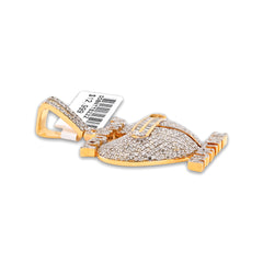 Womens Heart 4CTW Natural Diamond 10k Gold "You Wont Hurt Me" Pendant Baguette Broken Heart Charm 12.2g