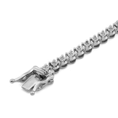 10k White/Rose Gold 2.25CTW Lab Diamond Rectangular Shape Link Womens Tennis Bracelet 10.3gm 7"