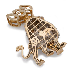 10k Yellow Gold CEO Lion Animal Charm 7.5CTW Natural Diamond Mens Charm 37.1gms