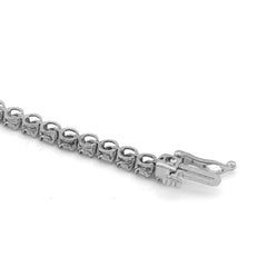 10k White/Rose Gold Illusion 0.9CTW Natural Diamond Infinity Heart Womens Bracelet 7" 7.1gms