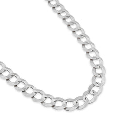 10k White Gold Solid Flat Cuban Chain 2.3gms to 196gms Necklace 2MM to 15.8MM Sizes 14" to 30"