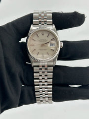Rolex Datejust Silver Stick Dial on Jubilee D Link Bracelet Ref. 16220 1992