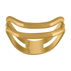 10kt Yellow Gold Womens Two Row Curve Engagement Ring