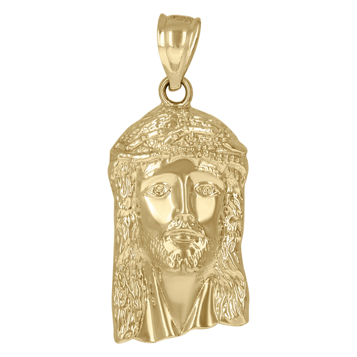 10kt Two-Tone Gold Mens Jesus Religious Charm Pendant