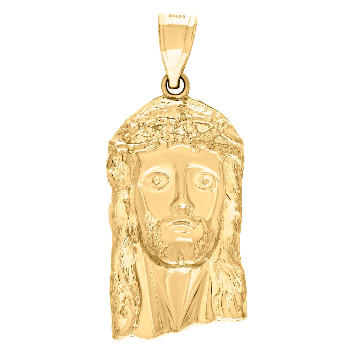 10kt Yellow Gold Mens Jesus Religious Charm Pendant