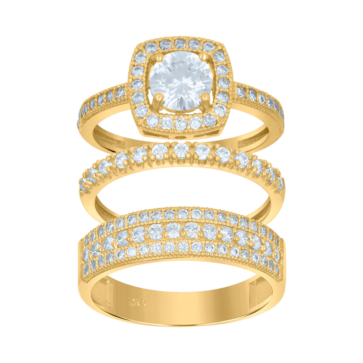 10kt Two-Tone Gold Mens Diamond-Cut Textured Initial Letter R Band Ring