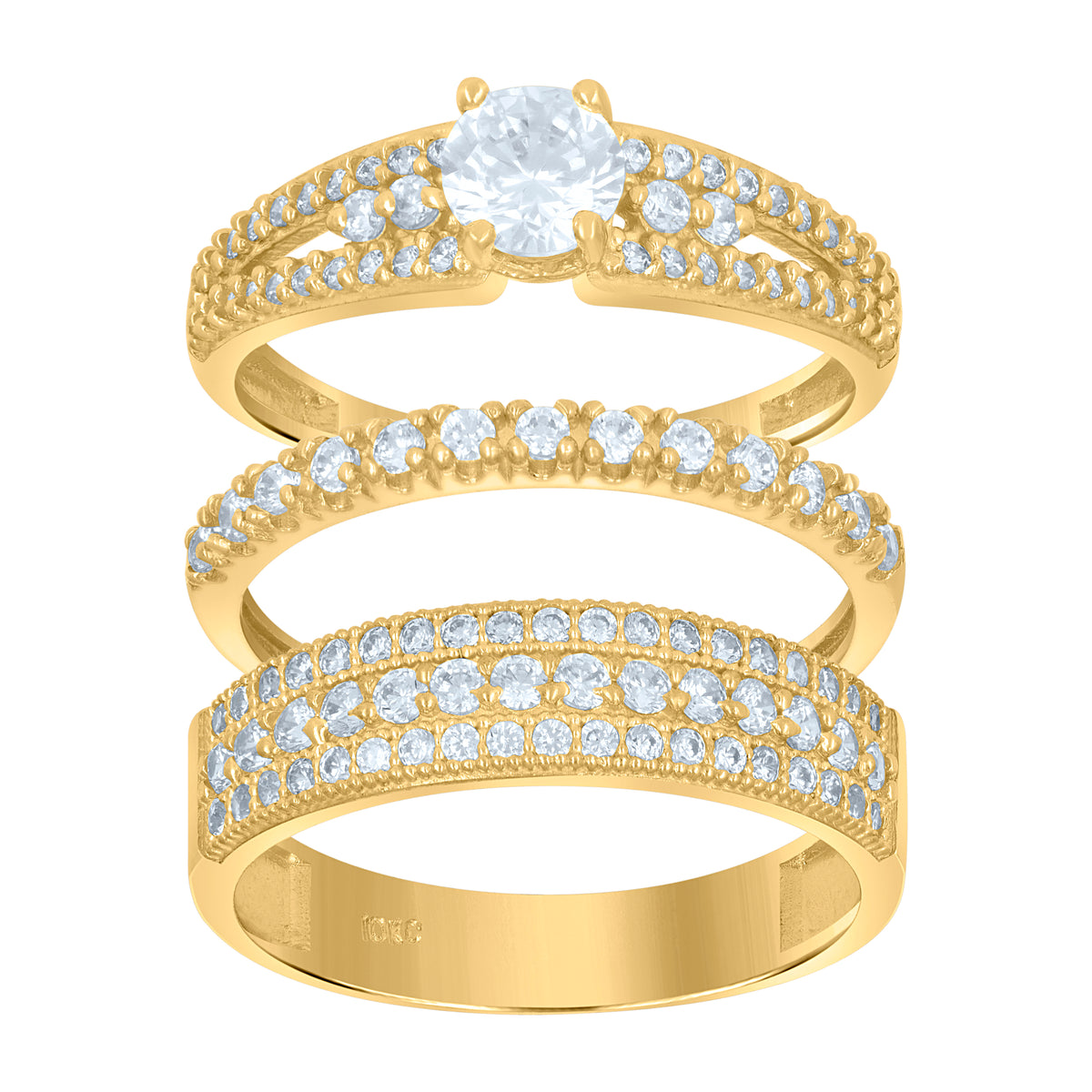 10kt Two-Tone Gold Mens Diamond-Cut Textured Initial Letter P Band Ring