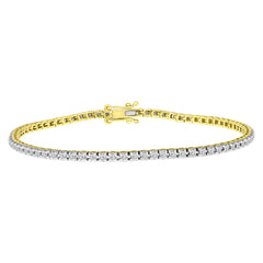 LADIES  BRACELET 1.00CT ROUND DIAMOND 14K YELLOW GOLD(SI QUALITY)