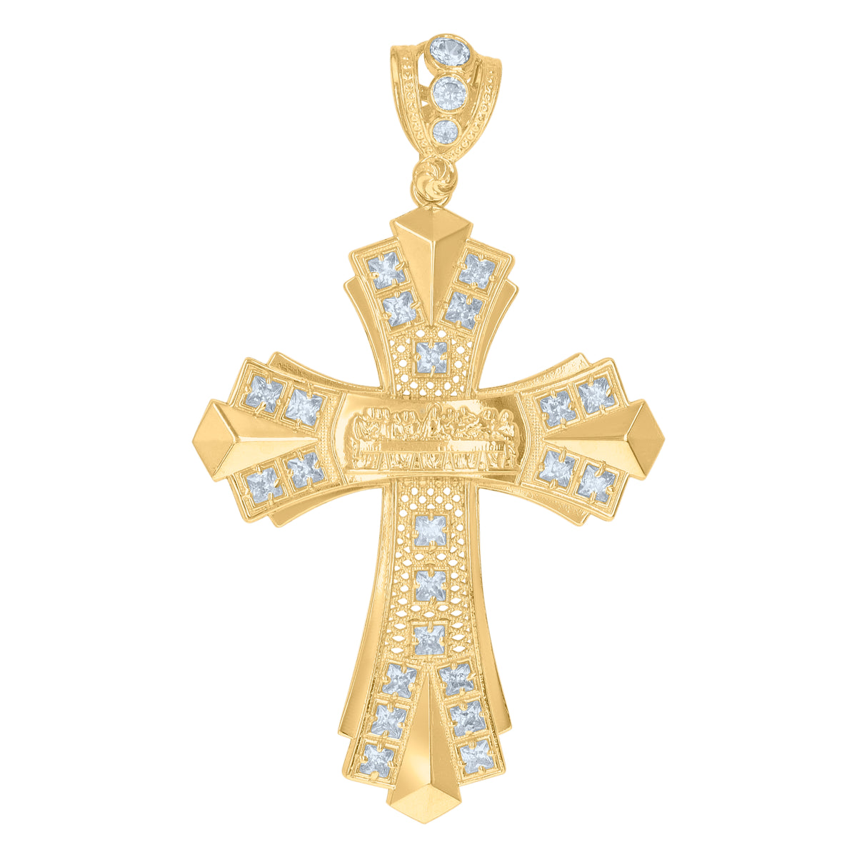 10kt Yellow Gold Mens Cubic Zirconia Scorpion Zodiac Sign Charm Pendant