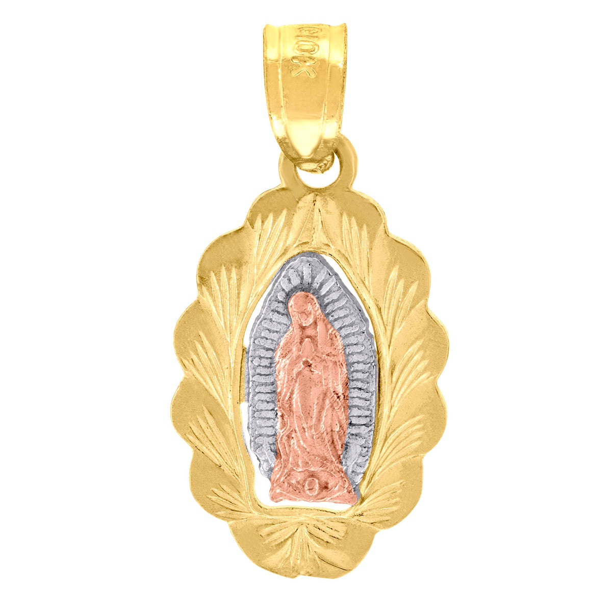 10kt Two-Tone Gold Womens Cubic-Zirconia Medusa Egyptian Heart Pendant
