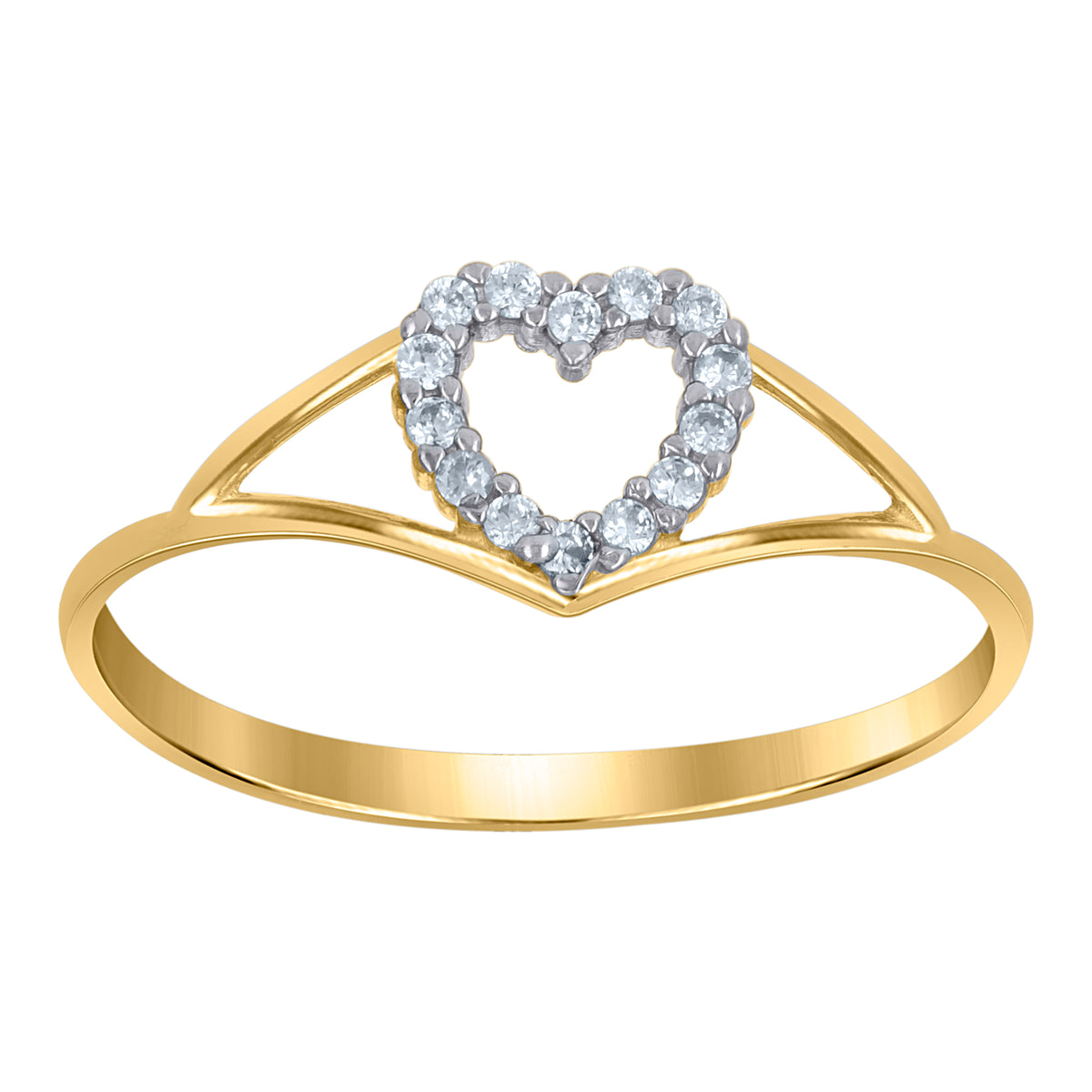 10kt Two-tone Gold Mens Cubic-Zirconia Greek Key Fashion Ring
