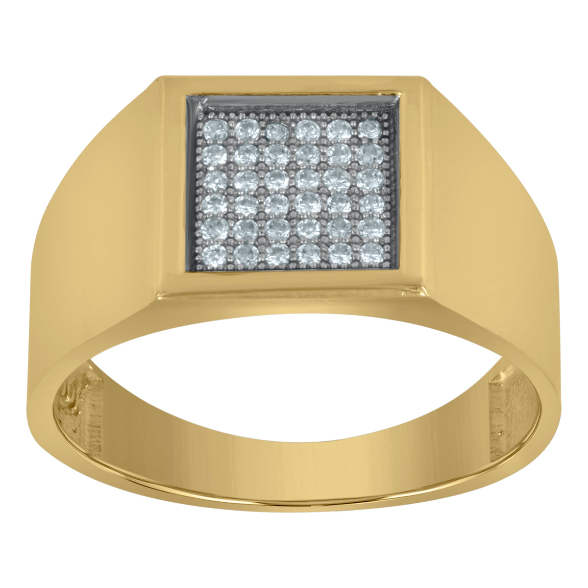 10kt Two-Tone Gold CZ Womens Triple Hearts Engagement Ring