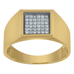 10kt Two-Tone Gold CZ Womens Triple Hearts Engagement Ring