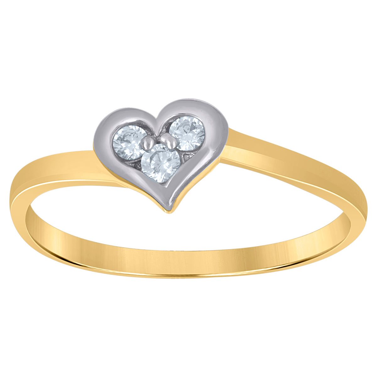 10kt Two-Tone Gold Mens Cubic-Zirconia Ankh Religious Signet Ring