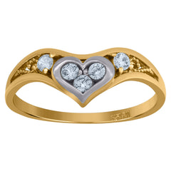 10kt Two-Tone Gold Mens Cubic-Zirconia Chand Sitara Religious Signet Ring