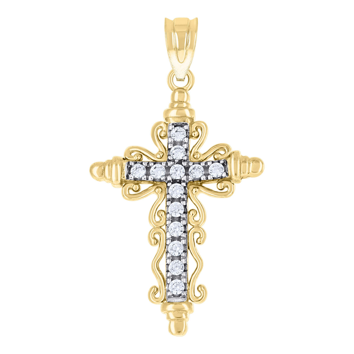 10kt Two-Tone Gold Unisex Textured Jesus Face Religious Charm Pendant