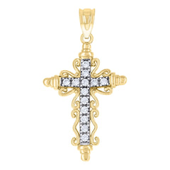 10kt Two-Tone Gold Unisex Textured Jesus Face Religious Charm Pendant