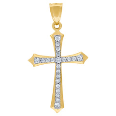 10kt Two-Tone Gold Unisex Diamond-Cut Initial D Charm Pendant