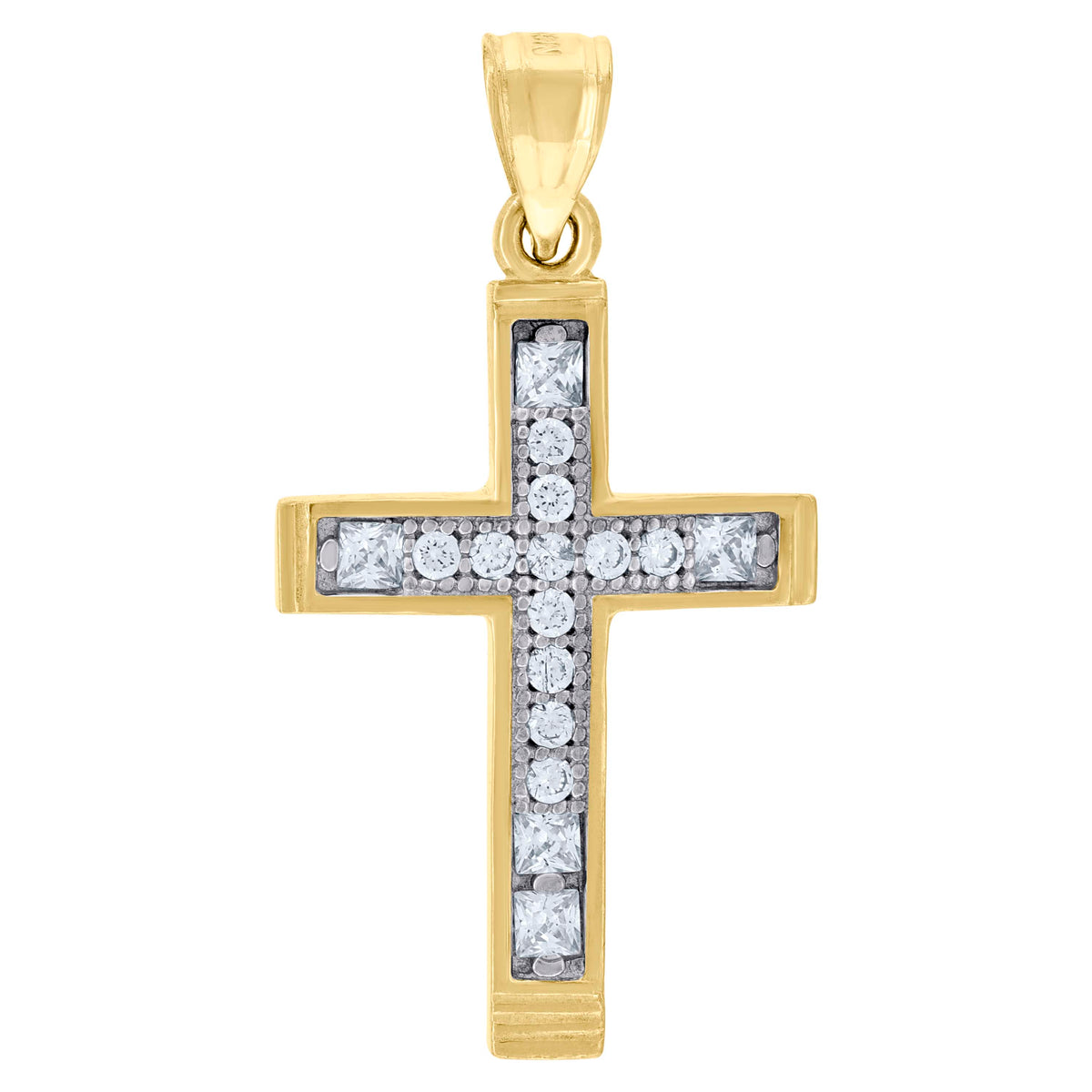 10kt Two-Tone Gold Unisex Textured Guardian Angel Pray For Us Religious Charm Pendant