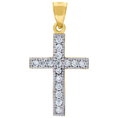 10kt Two-Tone Gold Unisex Cubic-Zirconia Lady Of Guadalupe Heart Religious Charm Pendant