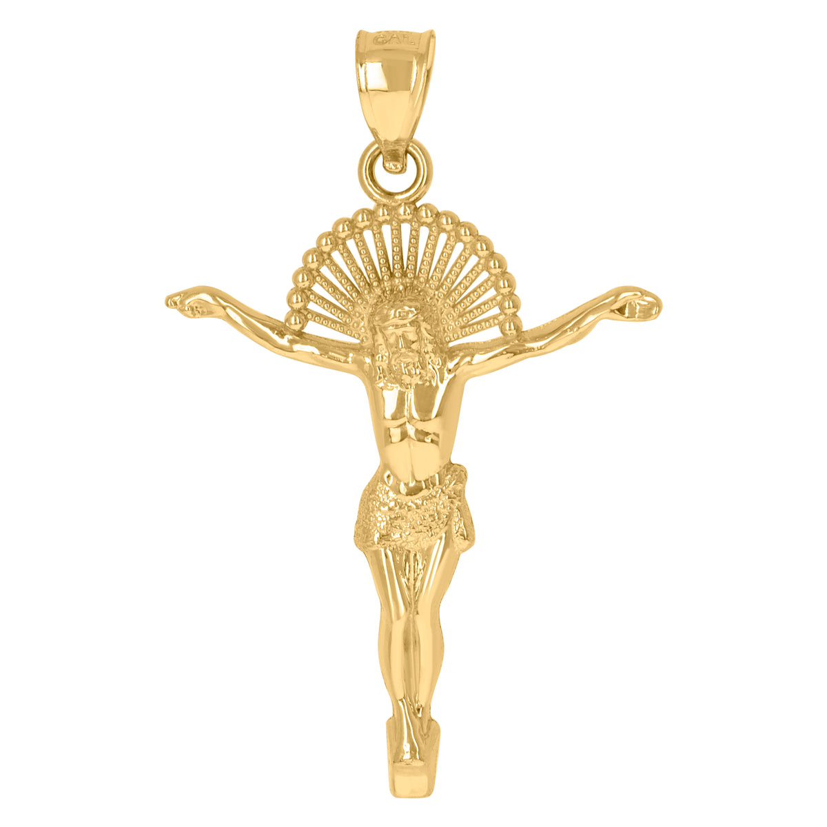 10kt Yellow Gold Mens Cubic-Zirconia St. Jude Religious Heart Charm Pendant