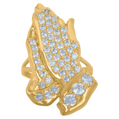 10kt Two-Tone Gold Mens Diamond-Cut Textured Initial Letter I Band Ring