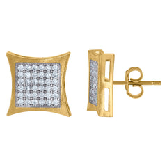 10kt Yellow Gold Mens Cubic-Zirconia Fashion Marijuana Leaf Charm Pendant