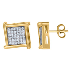 10Kt Yellow Gold Mens Cubic-Zirconia Pyramid Evil Eye Good Luck Charm Pendant