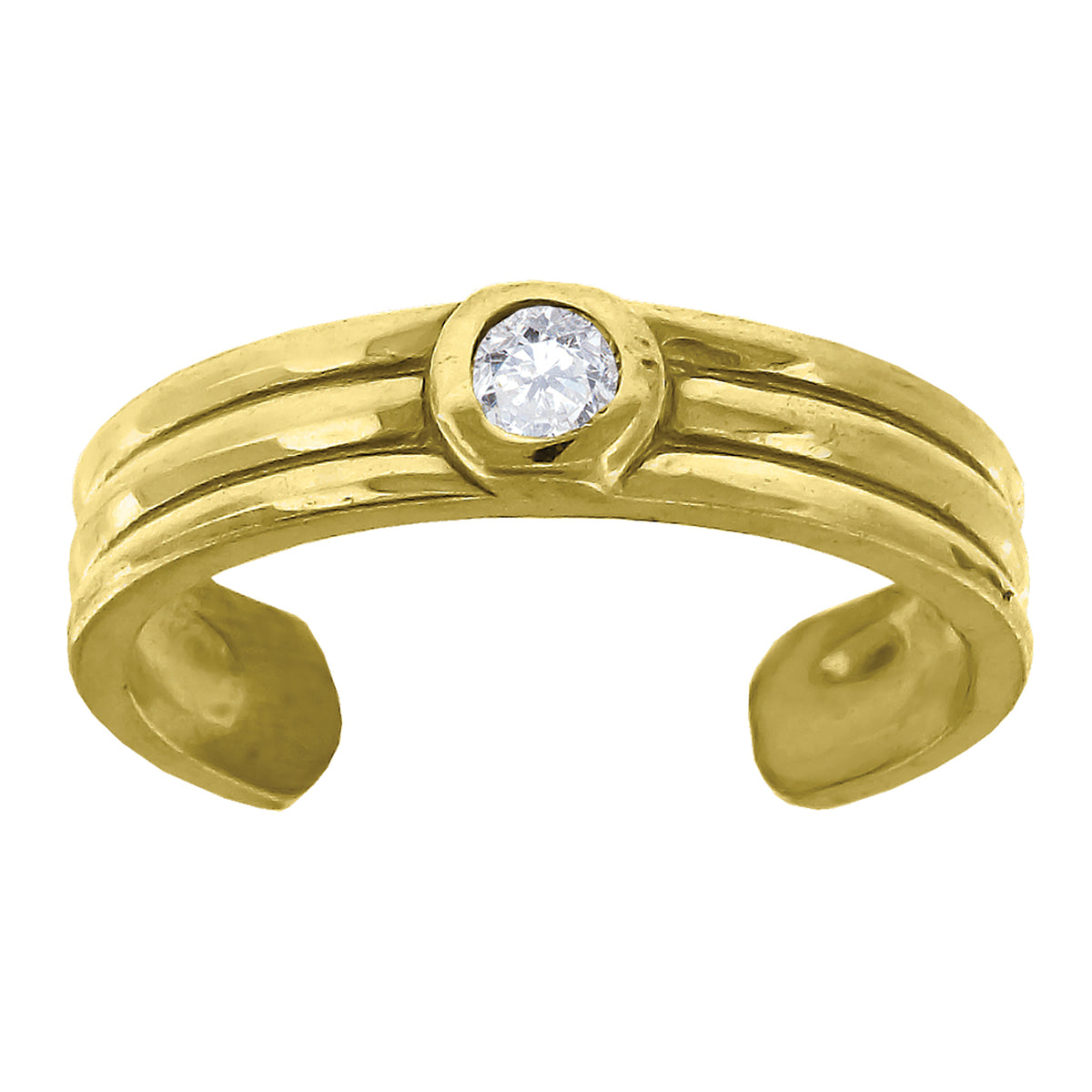 10Kt Yellow Gold Womens Cubic Zirconia Toe Ring