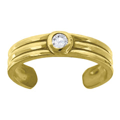 10Kt Yellow Gold Womens Cubic Zirconia Toe Ring