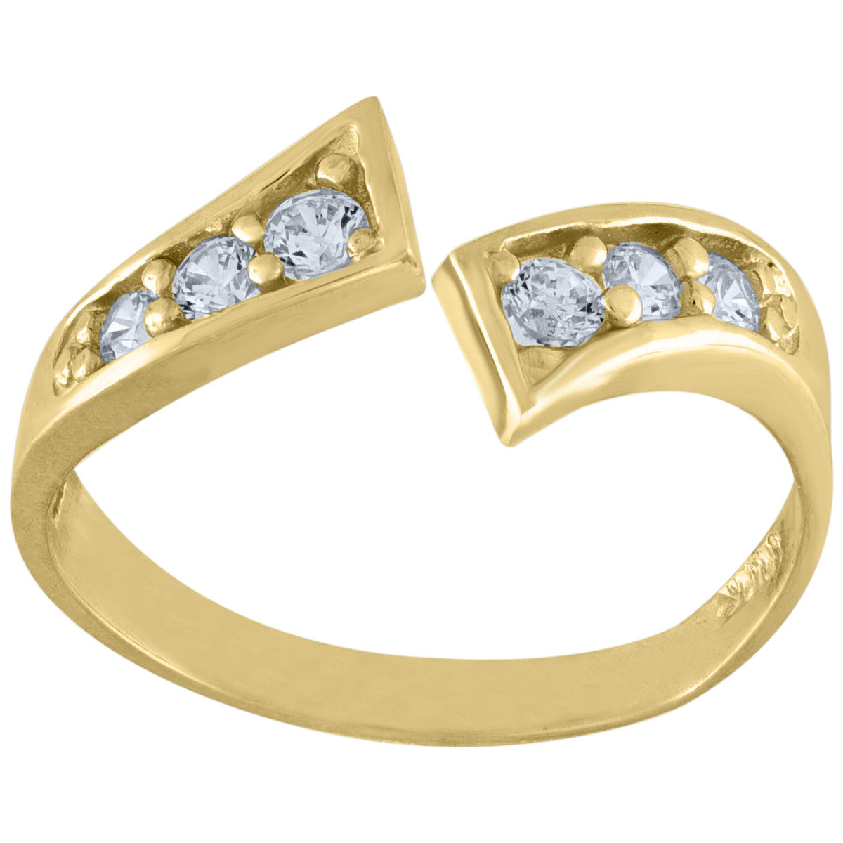 10Kt Yellow Gold Womens Cubic Zirconia Floral Engagement Ring