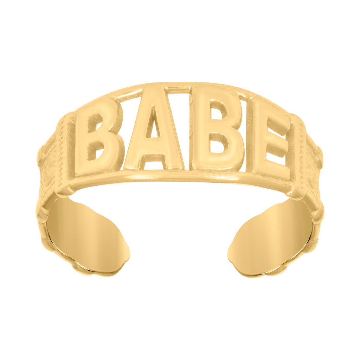10Kt Yellow Gold Polished Finish Textured Babe Toe Ring