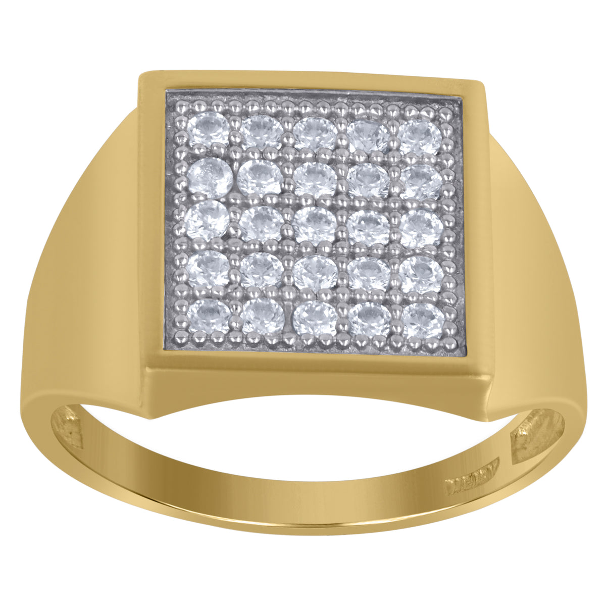 10kt Two-Tone Gold Cubic-Zirconia Unisex Masonic Religious Charm Pendant