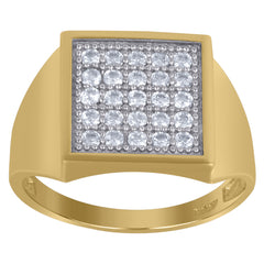 10kt Two-Tone Gold Cubic-Zirconia Unisex Masonic Religious Charm Pendant