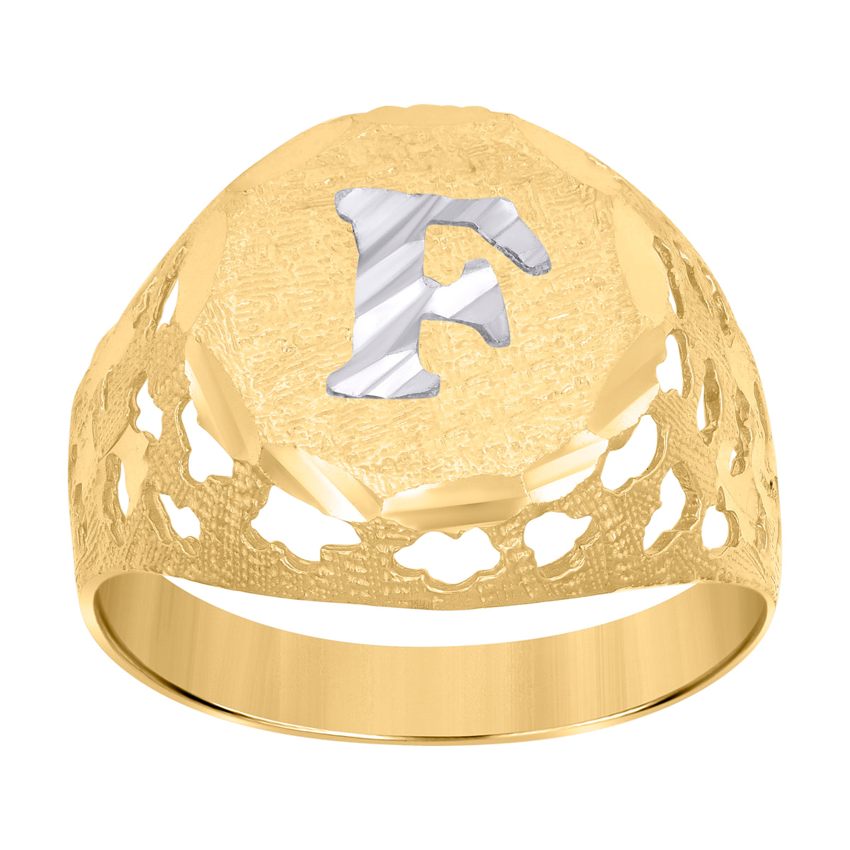 10kt Gold Womens CZ Split Shank Two-Tone Heart Band Ring