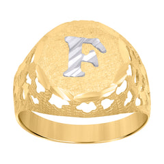 10kt Gold Womens CZ Split Shank Two-Tone Heart Band Ring