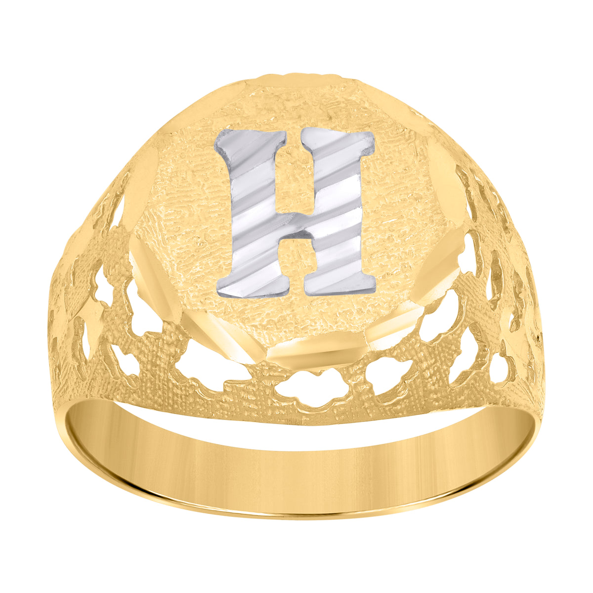 10kt Gold Womens Tri-Color CZ 2mm Heart Band Ring