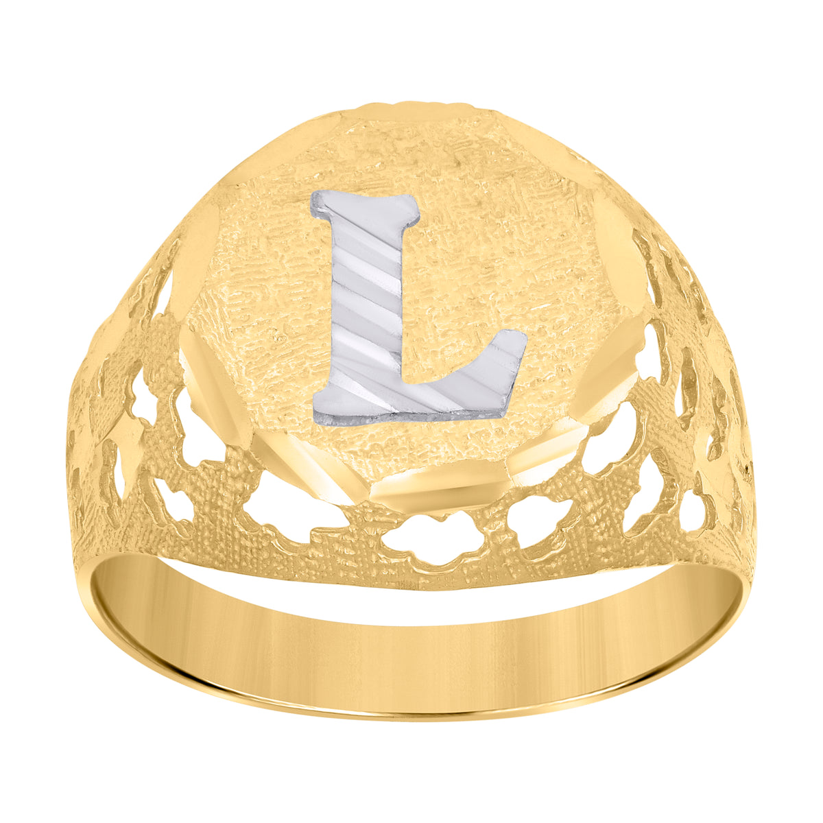 10kt Gold Womens Two-Tone CZ Double Heart Band Ring