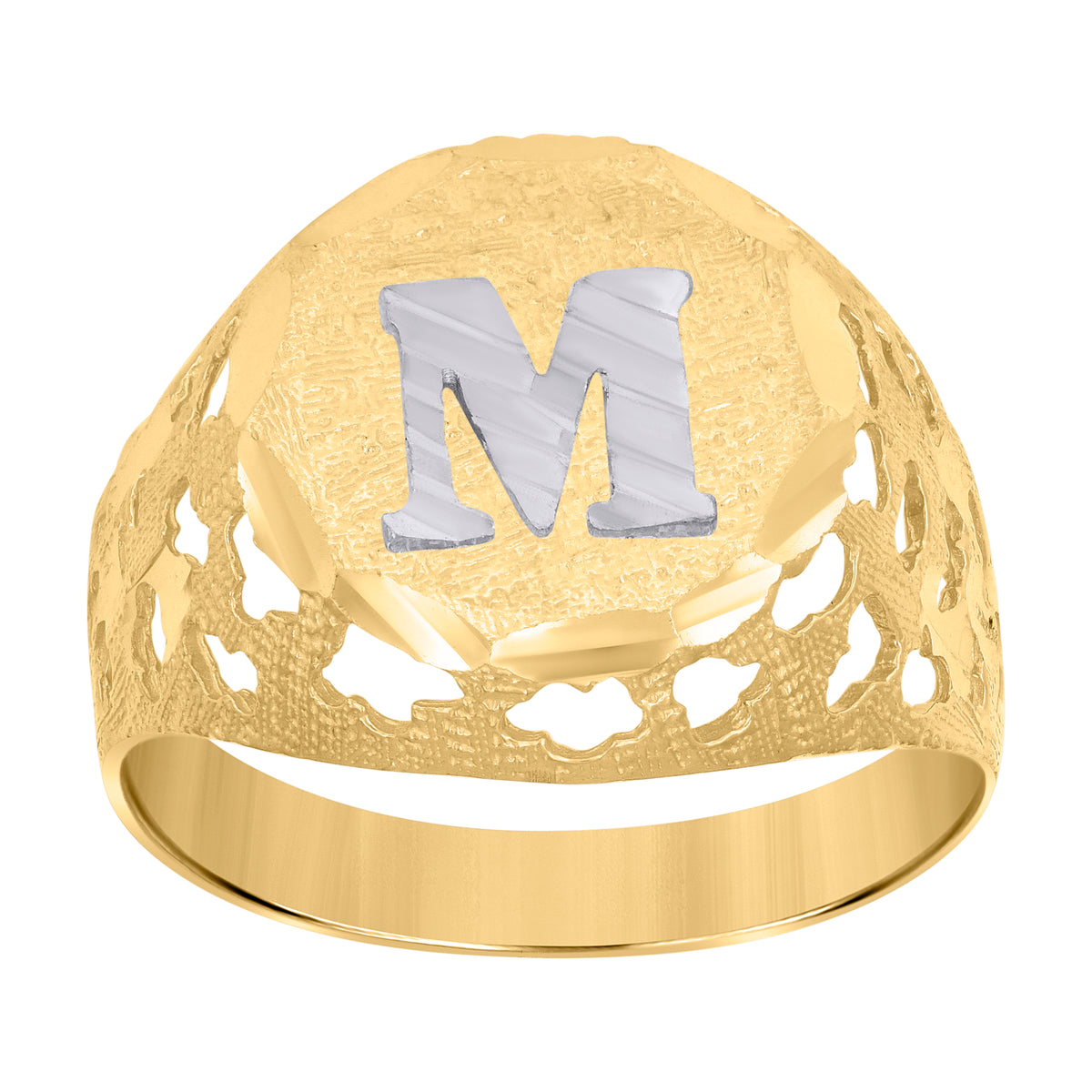 10kt Gold Womens Two-Tone CZ Double Heart Band Ring