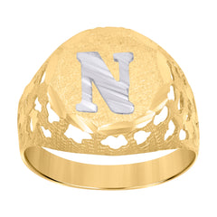 10kt Gold Womens Two-Tone CZ Heart Band Ring