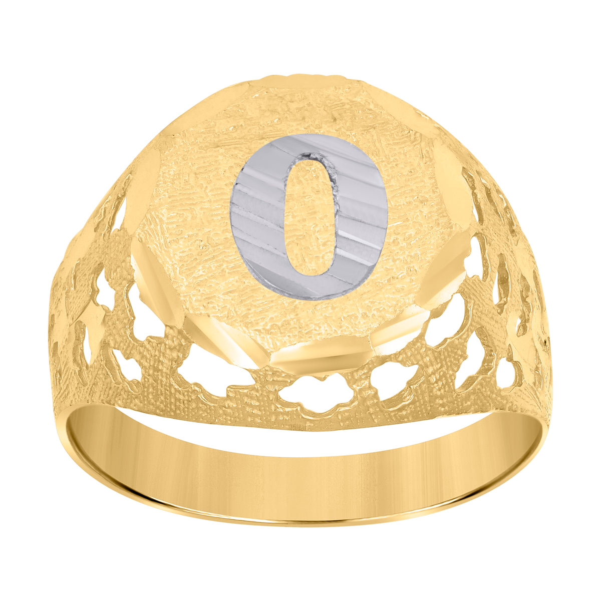 10kt Gold Womens Two-Tone CZ Heart Band Ring