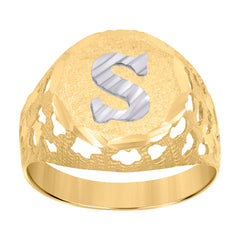 10kt Gold Womens Two-Tone CZ Heart Band Ring