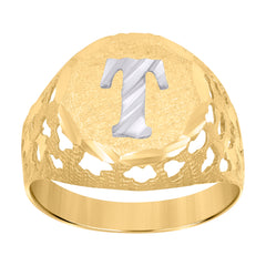 10kt Gold Womens Two-Tone CZ Heart Band Ring