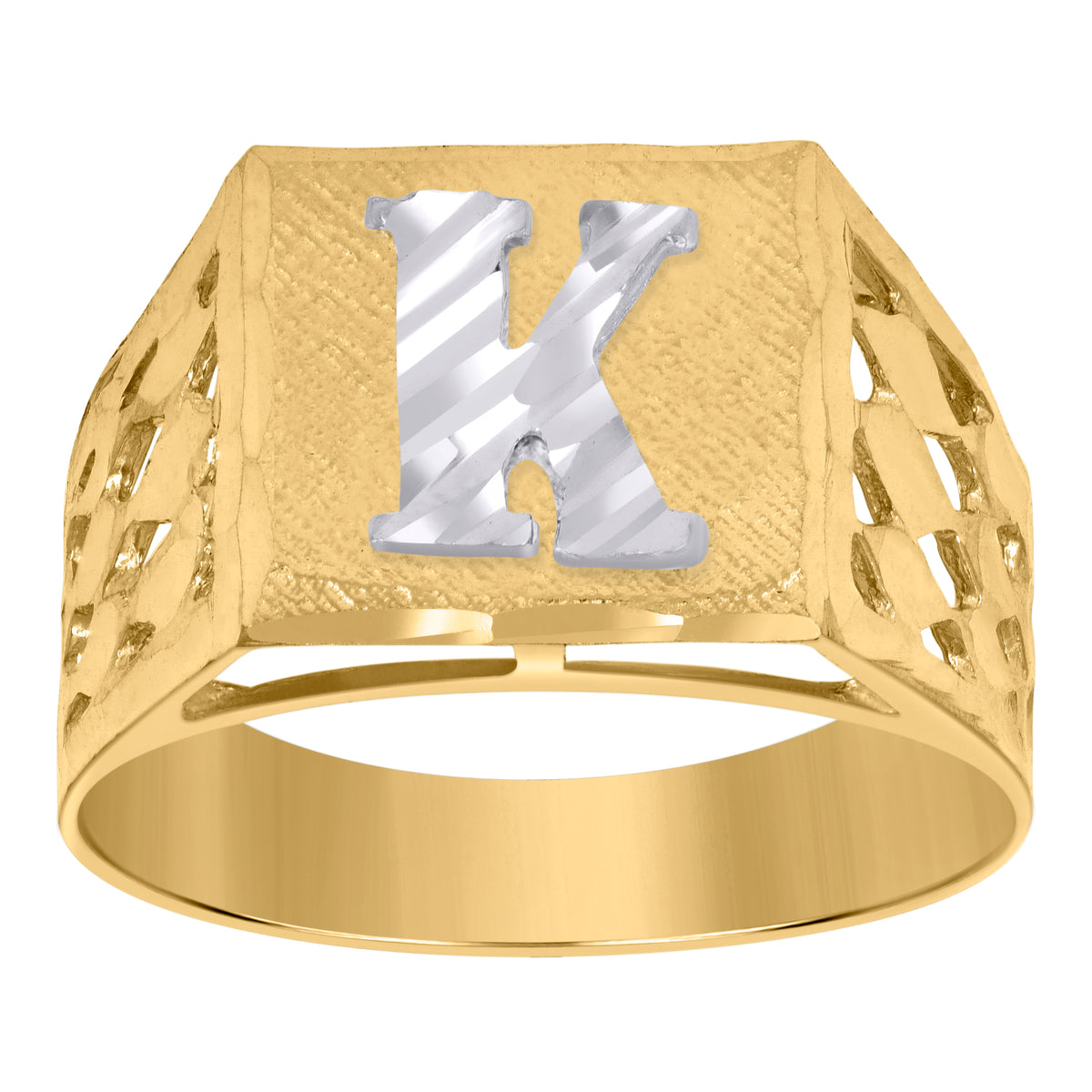 10kt Gold Two-Tone Diamond-Cut Mens Jesus Religious Charm Pendant