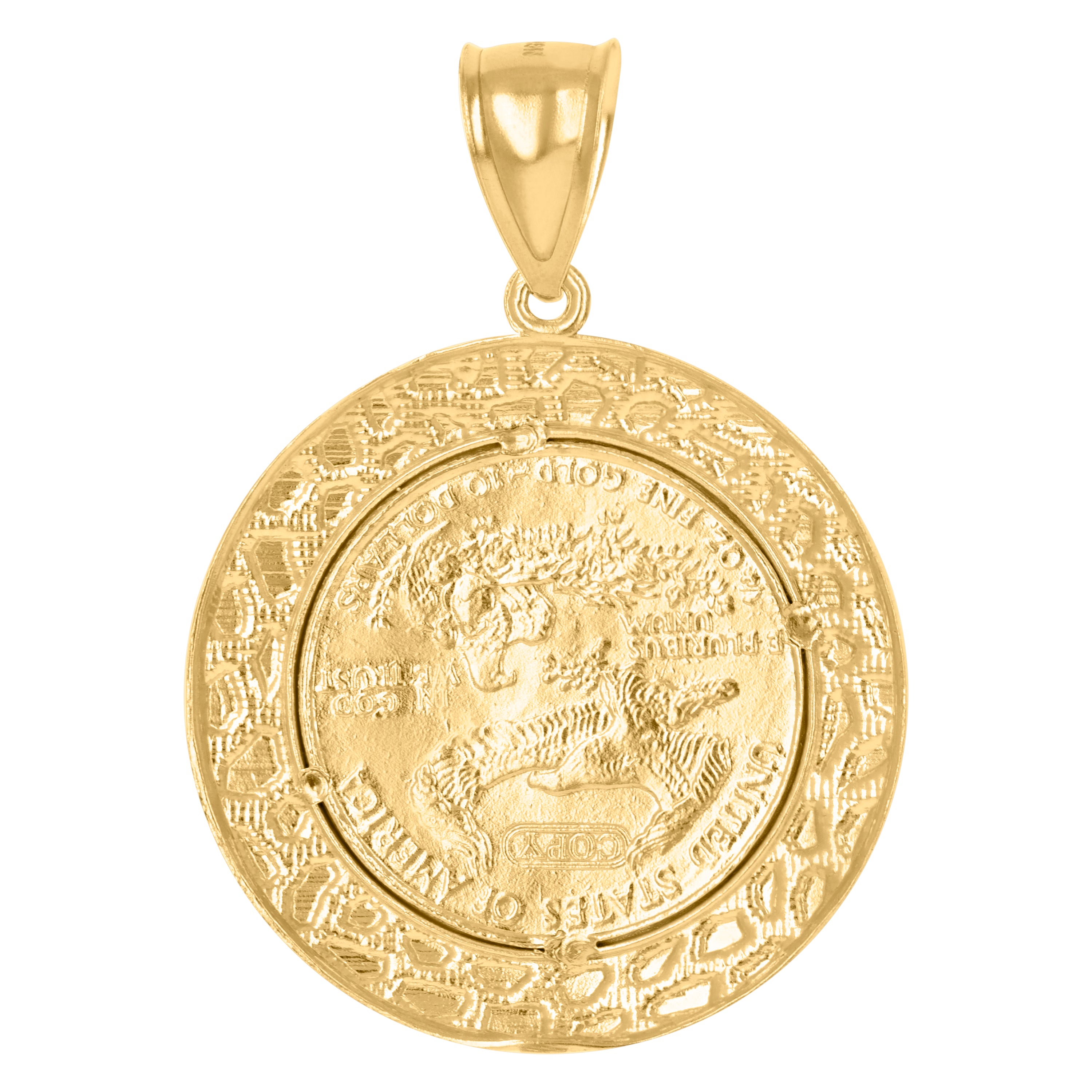 10kt Yellow Gold Mens Cubic Zirconia Dollar Sign Charm Pendant