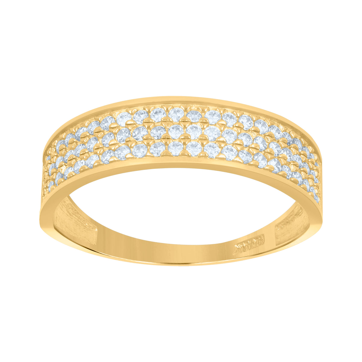 10kt Two-Tone Gold Mens Cubic Zirconia Concave Square Engagement Ring
