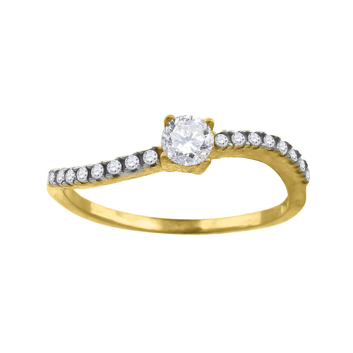 10kt Two-Tone Gold Mens Crucifix Cross Religious Ring
