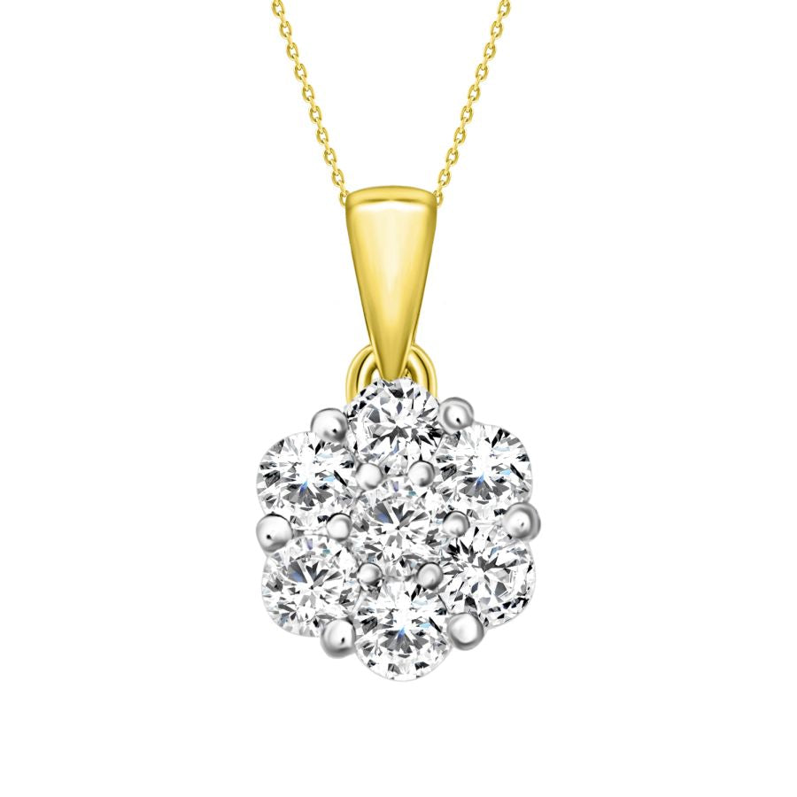 LADIES  PENDANT 0.75CT ROUND DIAMOND 14K YELLOW GOLD